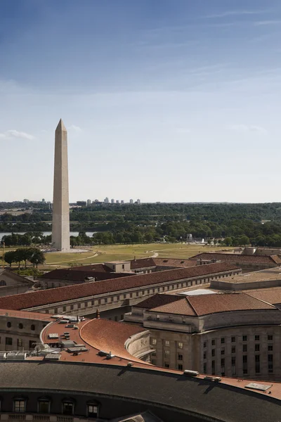 华盛顿纪念碑的鸟瞰图 — 图库照片