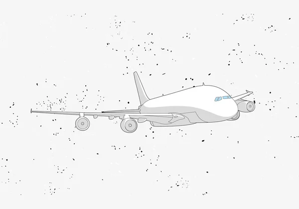 Flugzeug auf grau — Stockvektor