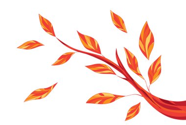 Rich orange autumn leaves clipart