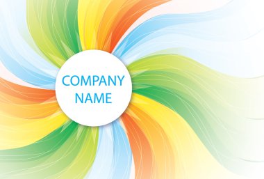 Company template with radiating spiral rays clipart