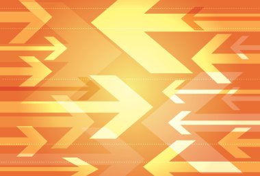 Dynamic orange background of opposing arrows clipart