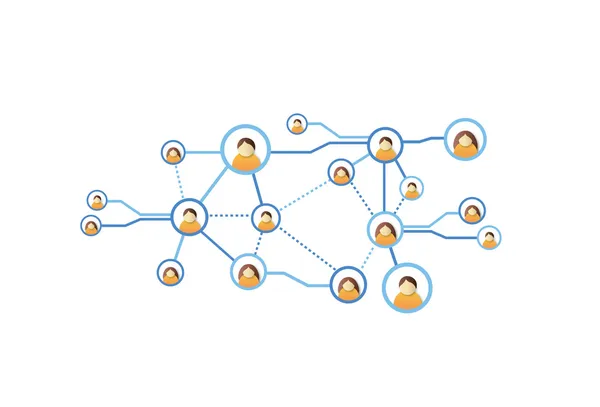 Sosyal ağ diyagramı — Stok Vektör