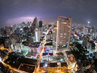 Fırtına Bangkok şehir görünümü (balıkgözü) Tayland