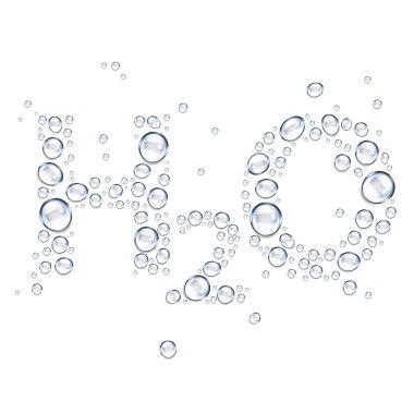 Water drops H2O shaped - vector
