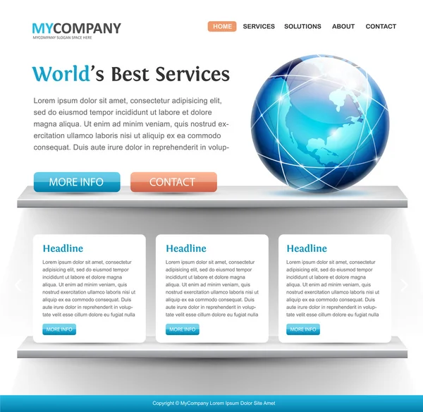 Superb web site design template — Stock Vector