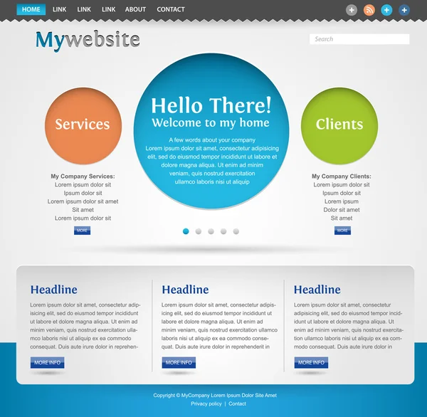 Diseño de plantilla de sitio web creativo moderno Ilustración De Stock
