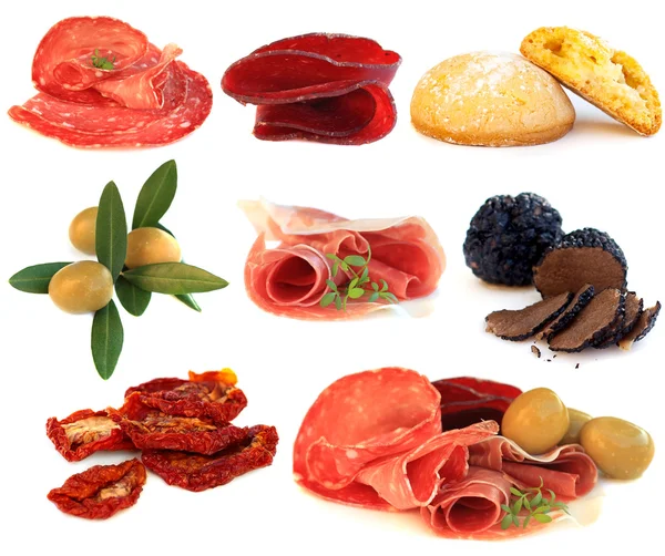 Italiaanse keuken - gastronomische gerechten, antipasti — Stockfoto
