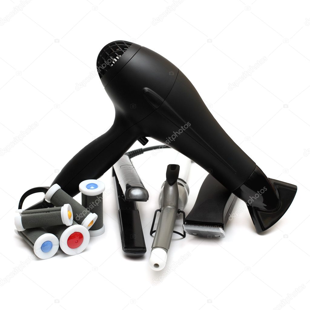 Barber equipment isolated - beauty salon tools