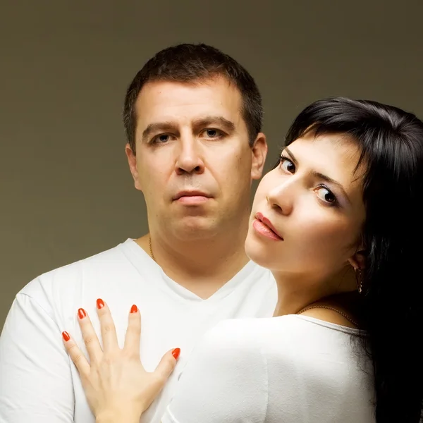 Man and woman - couple (focus on woman) — Stock Photo, Image