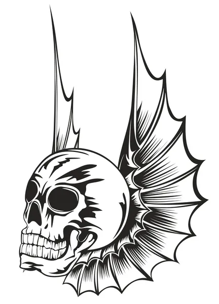 Skull with wings Stock Illustration