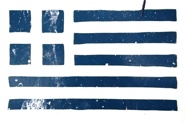 Yunan bayrağı grunge şablon — Stok fotoğraf
