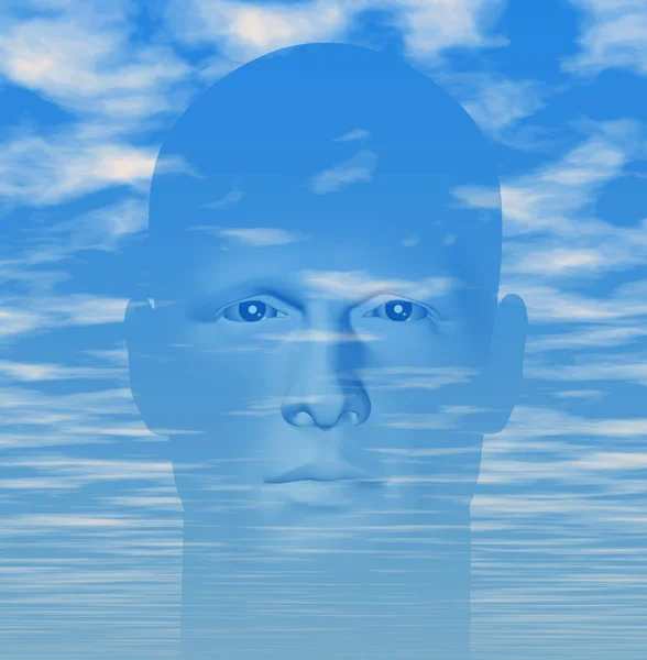 Uomo cielo nuvoloso — Foto Stock