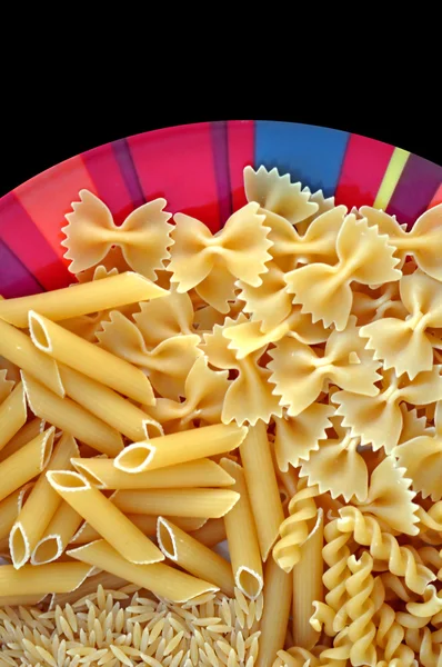 Plate with italian pasta variety — Stock Photo, Image