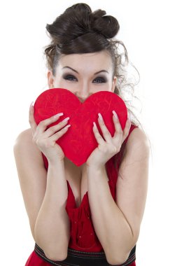 Woman has found love. clipart