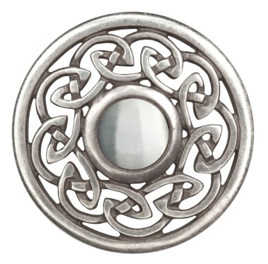 Silver celtic brooc clipart