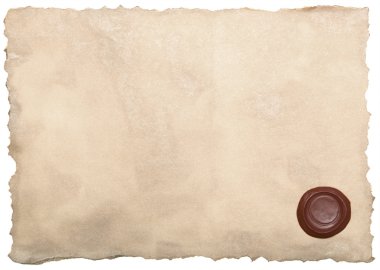 Old paper with wax seal clipart