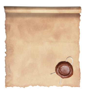 Old paper with wax seal clipart