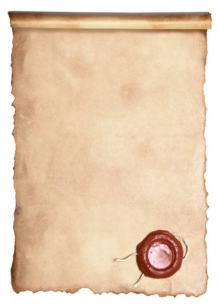 Mum mühür ile eski kağıt — Stok fotoğraf