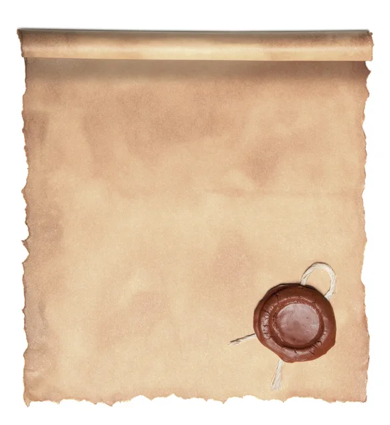 Old paper with wax seal — Stock Photo, Image