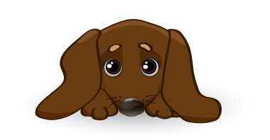 Sad puppy dachshund clipart