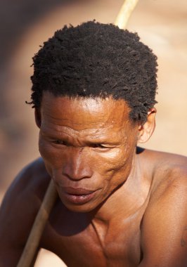 Portrait of bushman hunter clipart
