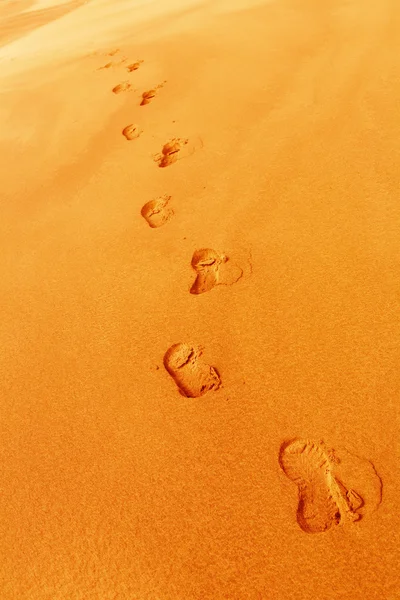 Πατημασιές στην άμμο αμμόλοφος — Φωτογραφία Αρχείου