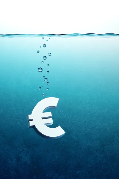 Euro desce — Fotografia de Stock