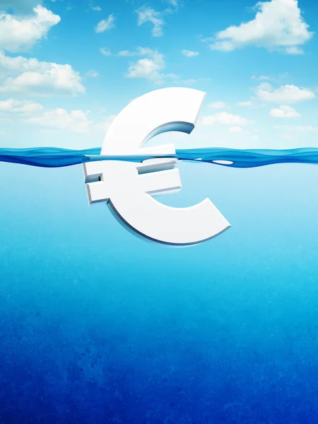 Euro desce — Fotografia de Stock