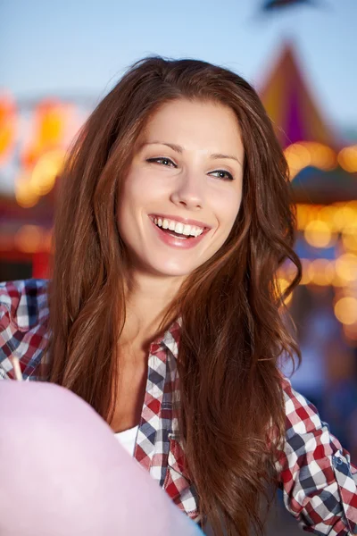 stock image Beautiful girl in the night city