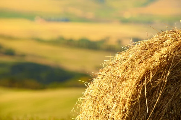 Tuscany Landscape With Hay Bales — Stock Photo, Image