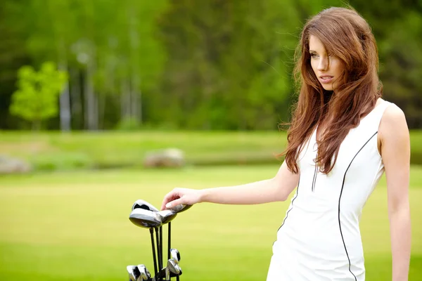 Woman and golf — Stock Photo, Image