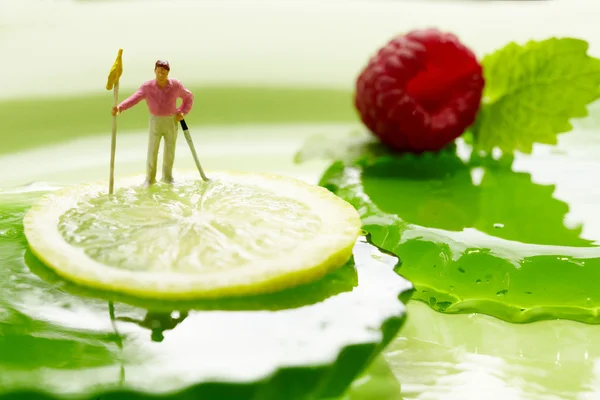 stock image Miniature golf on fruits