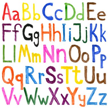 Alphabet watercolors clipart