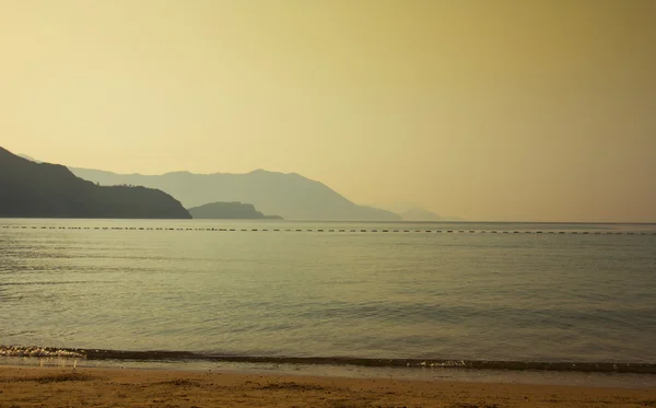 stock image Panorama of the early morning beach Jaz in Montenegro