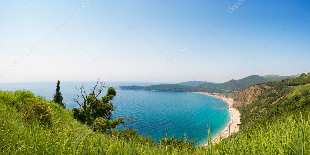 Panorama beautiful beach Jaz in Montenegro