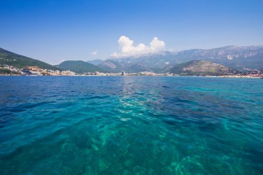 Panorama of Budva View from the sea clipart