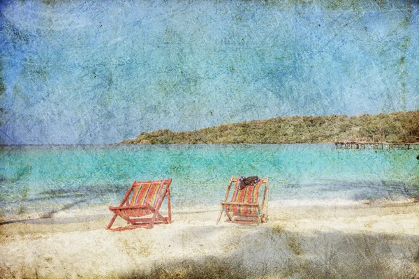 Duas cadeiras de praia de sol — Fotografia de Stock