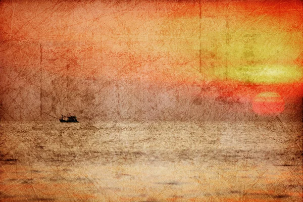 Τροπική θάλασσα στο ηλιοβασίλεμα στο gunge στυλ — Φωτογραφία Αρχείου