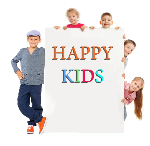 Kids with blank — Stock Photo, Image