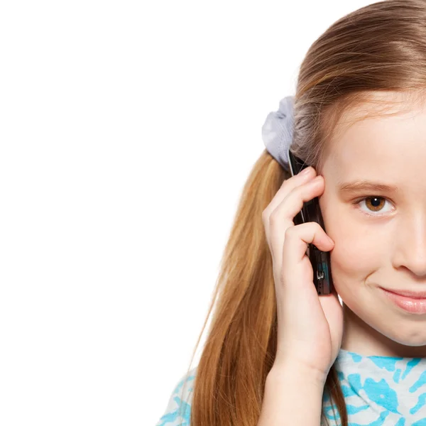 Dziewczyna, rozmawia przez telefon — Zdjęcie stockowe