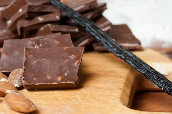 菓子。チョコレート、アーモンド. — ストック写真
