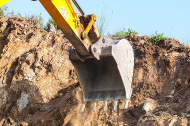 Ekskavatör kova closeup .excavation