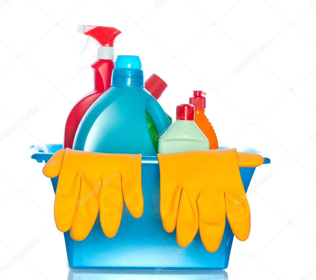Cleaning objects in bucket — Stock Photo © maria_gritsai #12025624