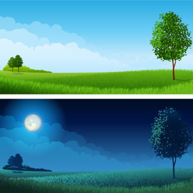 Summer landscape clipart