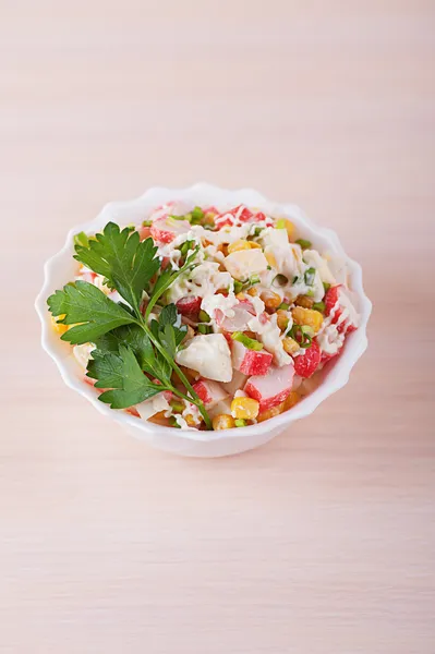 Krabí salát s majonézou — Stock fotografie