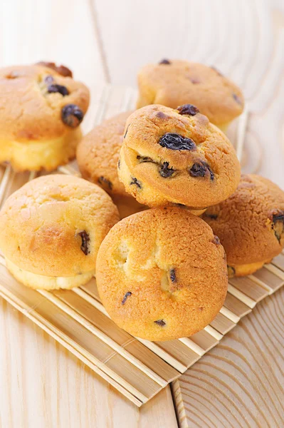 Small muffins with raisins — Stock Photo, Image