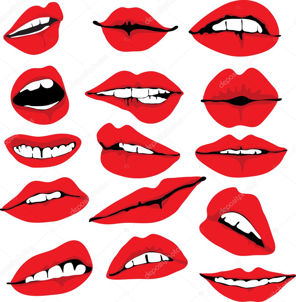 Set of different lips