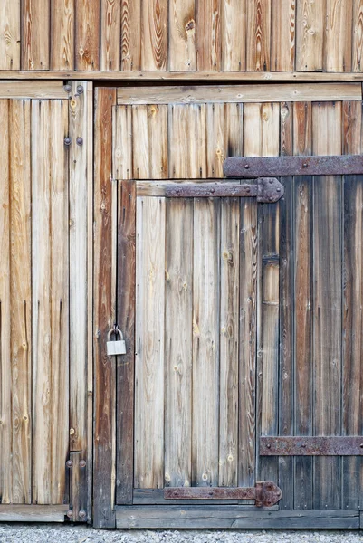 Old wood background with door — Stock Photo, Image