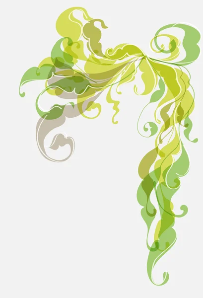 緑のヴィンテージ花飾り — ストックベクタ
