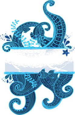 Stylish sea ornament clipart